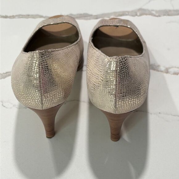 Bandolino | Mylah Gold Metallic Women’s Peep-toe Heels Pumps Size 7.5 - Picture 8 of 12